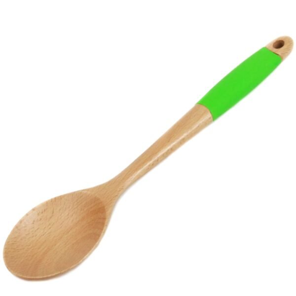 Wooden Spoon, Silicone, Green
