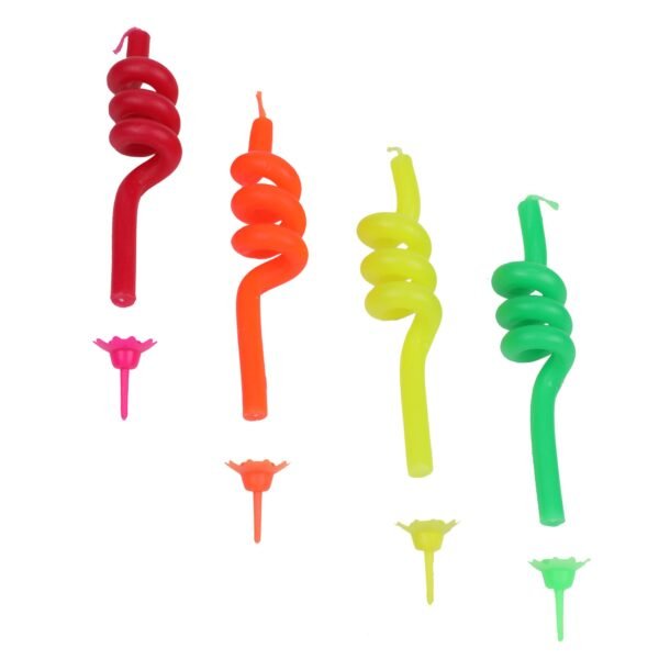 Swirl Candles w/ holders, 4 pc
