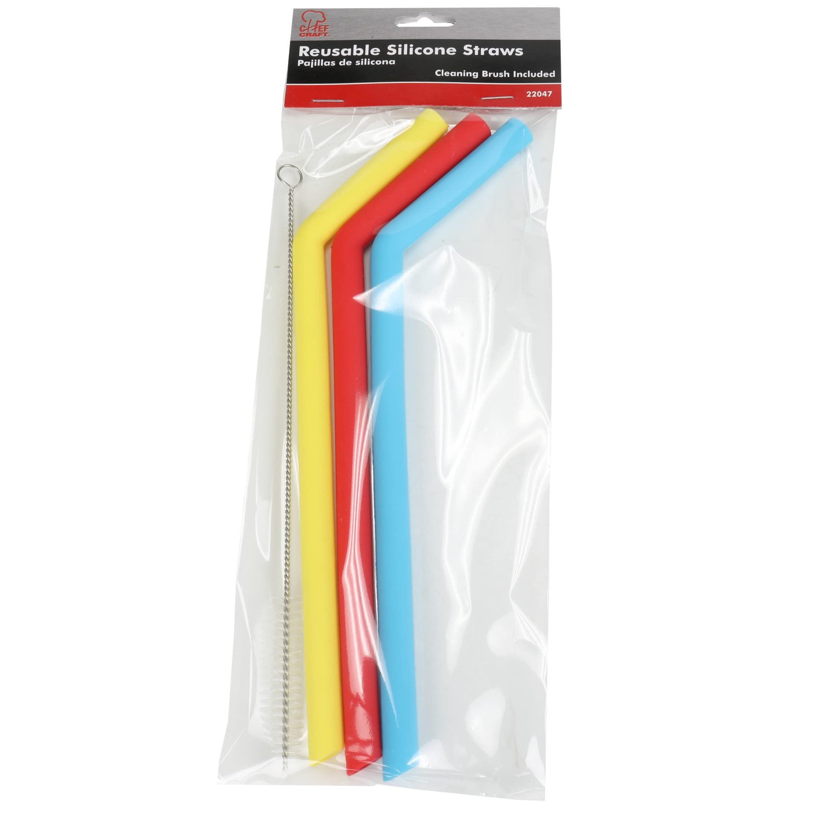 Silicone Straw Bent -3 w/Brush