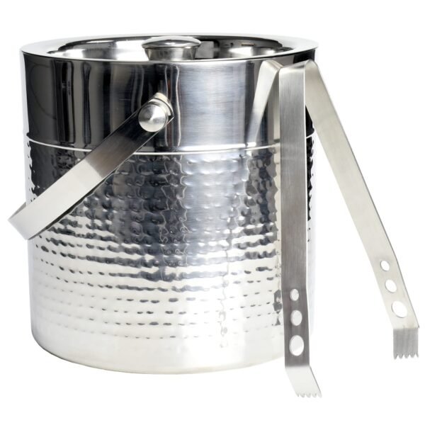 Stainless Steel Ice Bucket w/Tong - 3 qt.