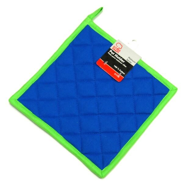 Pot Holder - Blue w/green bor