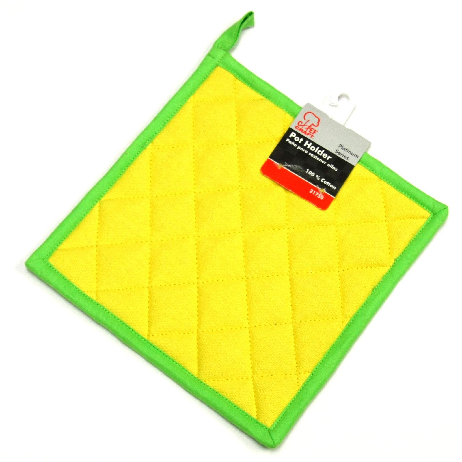 Pot Holder - Yellow w/green