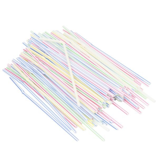 Straws Flexible Striped 150Pc