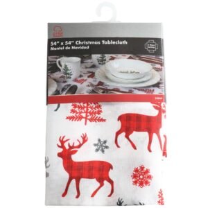 Deer & Trees Festive Tablecloth - 54"