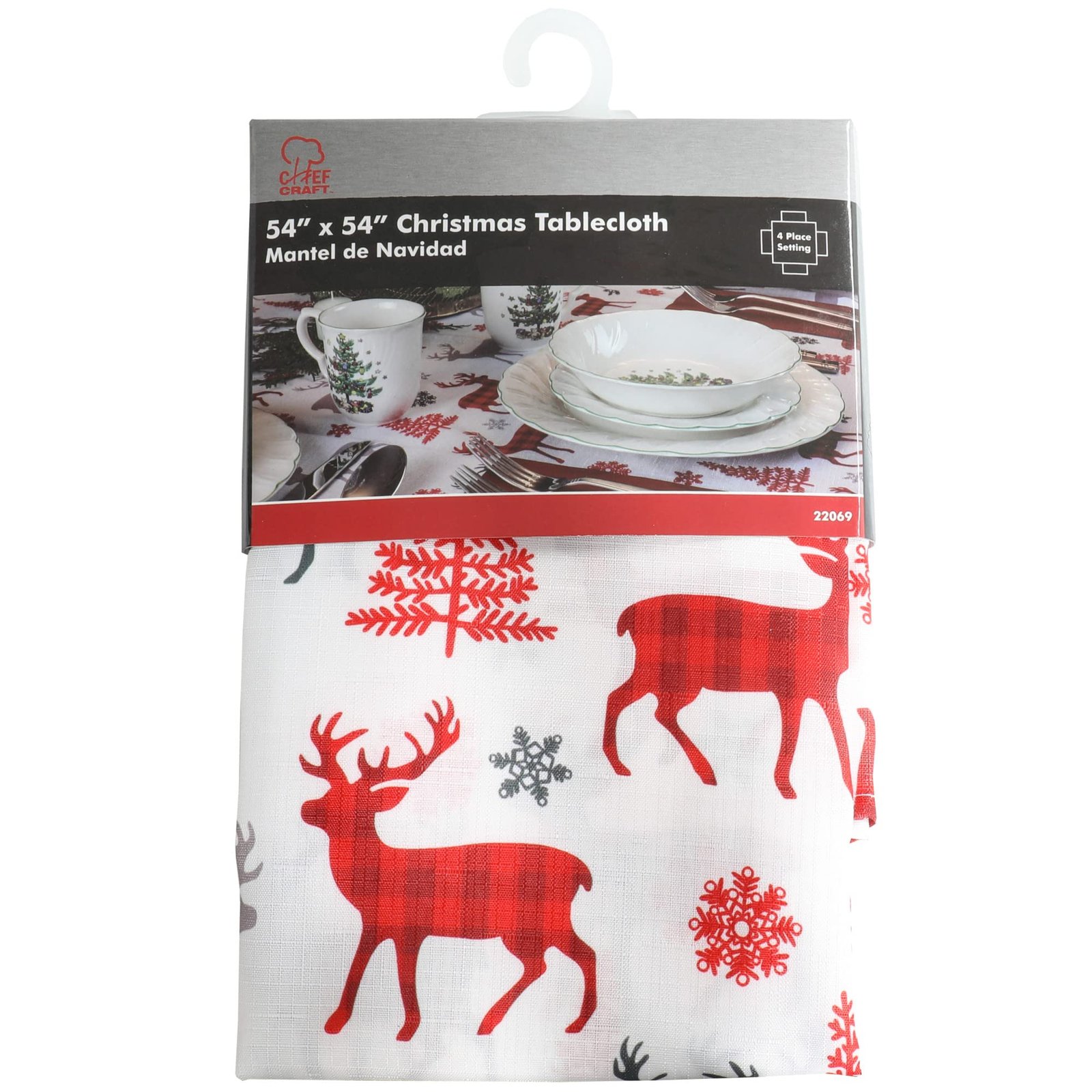 Deer & Trees Festive Tablecloth - 54"