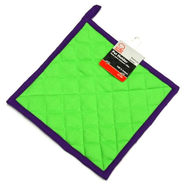 Pot Holder - Green w/purple