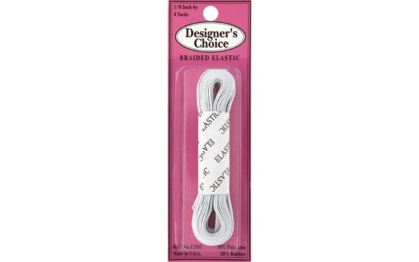 CJ Des Choice Elastic Flat Braid Pkg 1/8"x4yd W