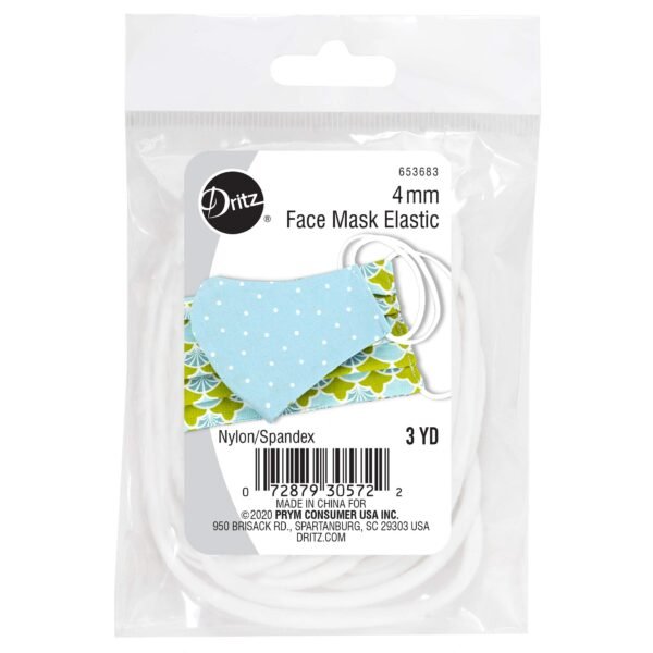 Dritz Face Mask Elastic 4mmx3yd  Nylon/Spandex