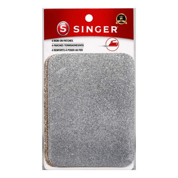 Singer Patches Iron On 4pc Glitter Silver/Gold