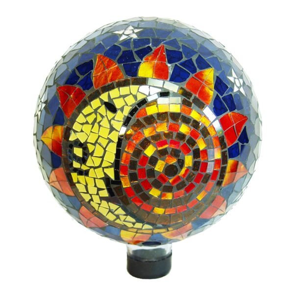 Echo Valley 8199 10-Inch Mosaic Glass Gazing Globe, Sun-Moon, Outdoor D?cor