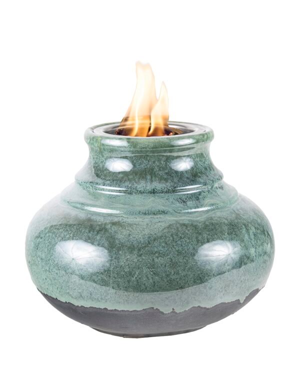 Echo Valley 93119 Ceramic Hand-Crafted Authentic Fireplace, Santa Fe Green, Safe & Easy to Use