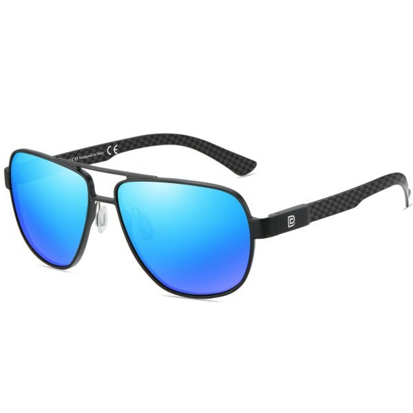 DUCO Aviator Sunglasses For Men Polarized Sunglasses Men UV Protection Carbon Fiber Temple Mens Sun glasses For Driving Blue 3051