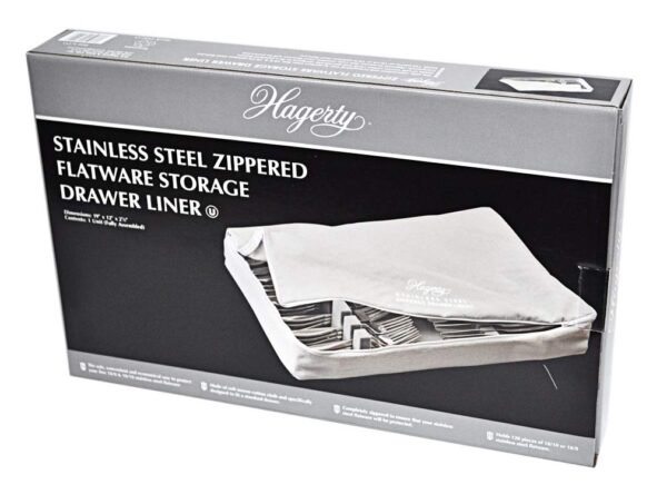 Stainless Steel Flatware Zippered Drawer Liner 12" x 19"